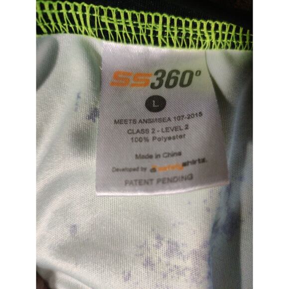 SS360° Backwoods Camo/Florescent Green Reflective Safe Shirt/Short Sleeve/SZ Lrg - Picture 5 of 5